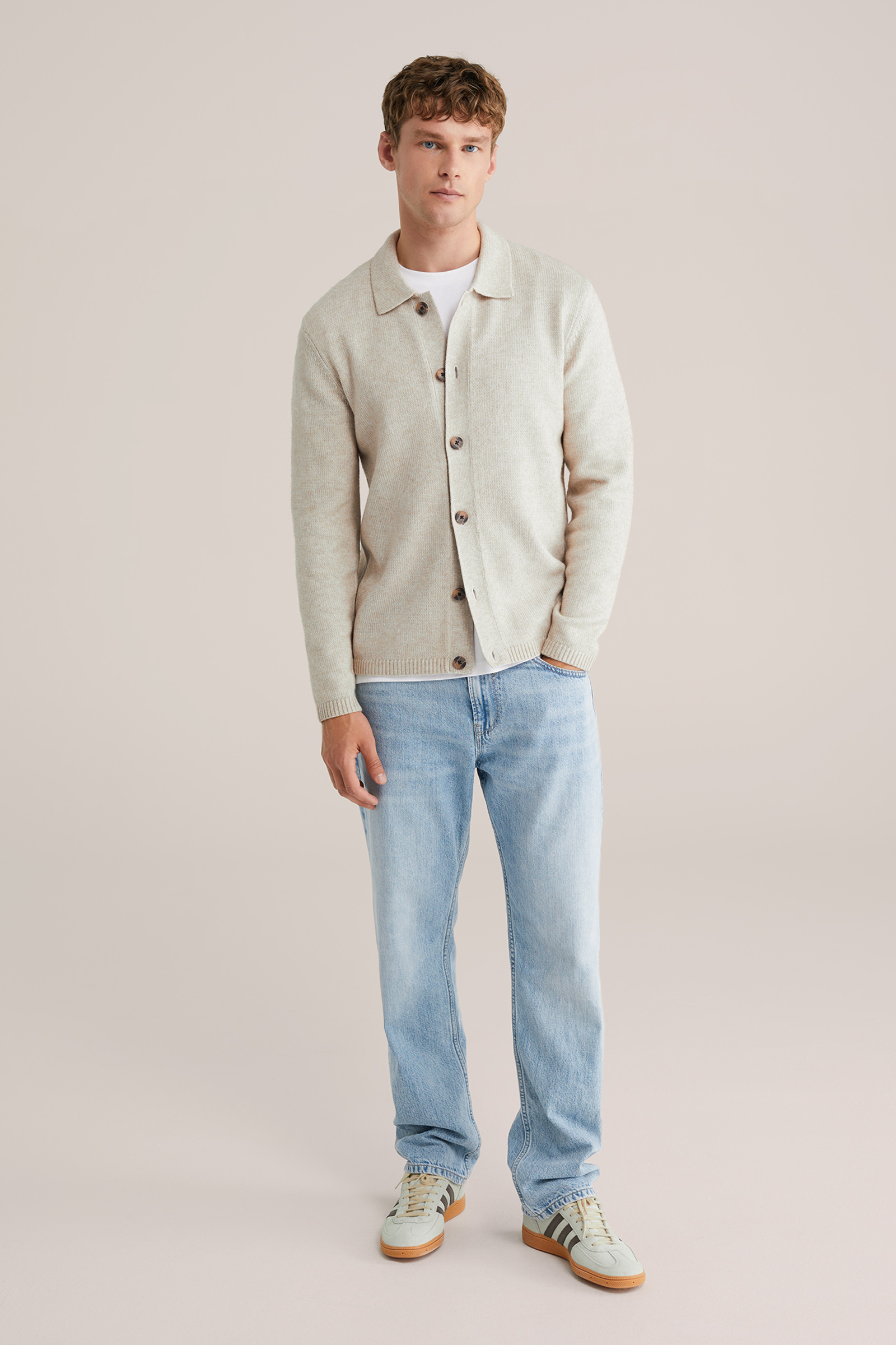 Heren regular fit gebreid vest