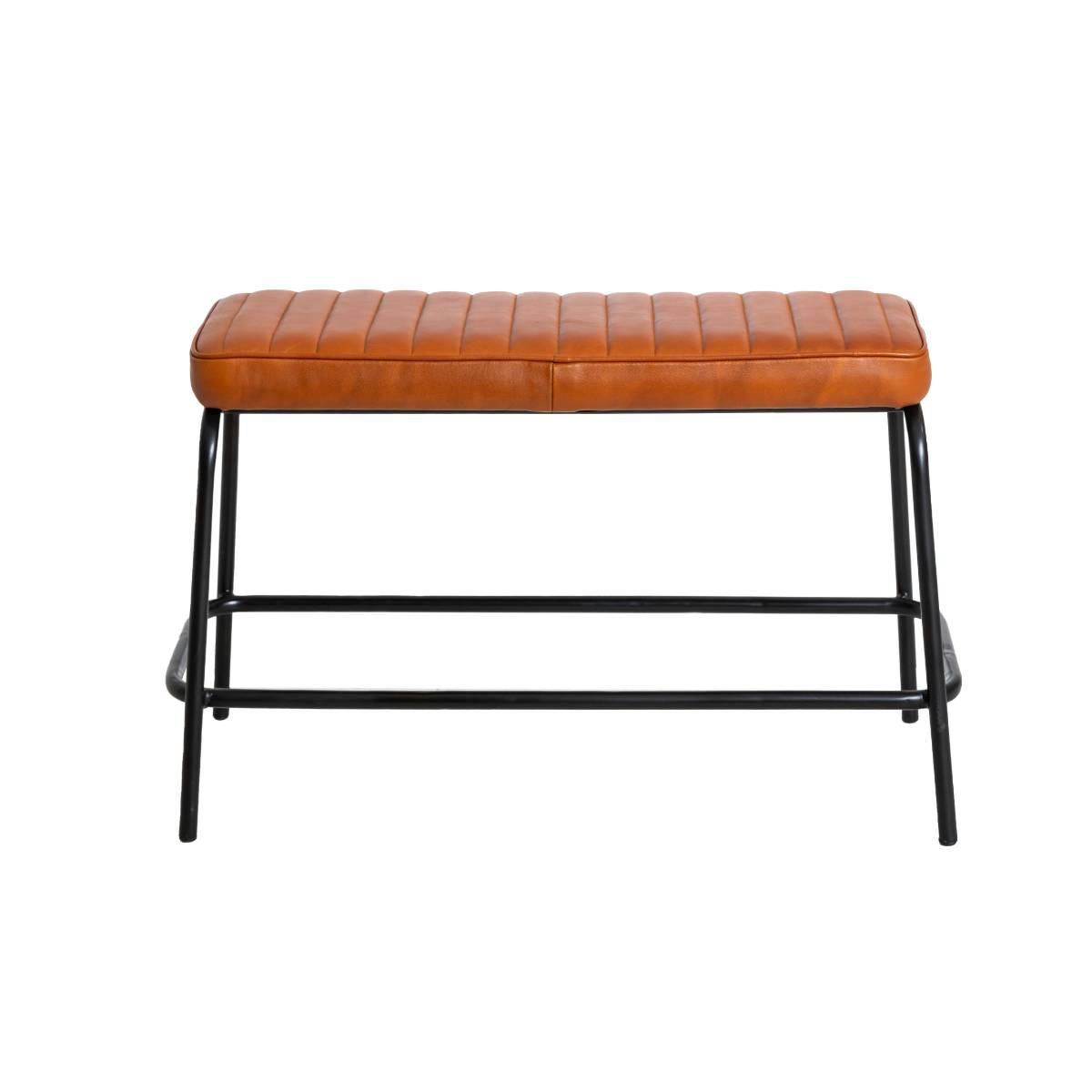 LUCIEN - Banc en métal marron 75 cm
