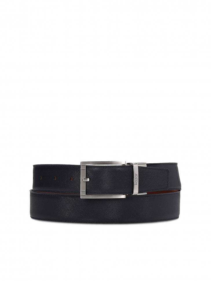 Men’s brown and navy blue reversible belt