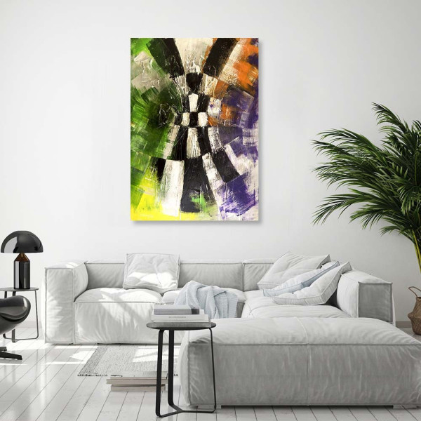 Feeby Obraz na płótnie, Abstrakcja kolorowa malowana 40x60