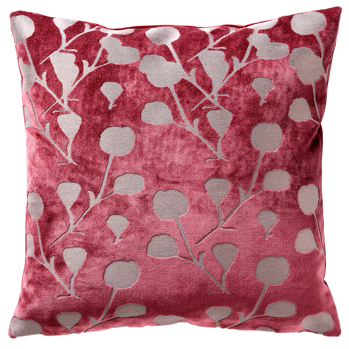 SUZE - sierkussen 45x45 cm - bladmotief - Hawthorn Rose - roze