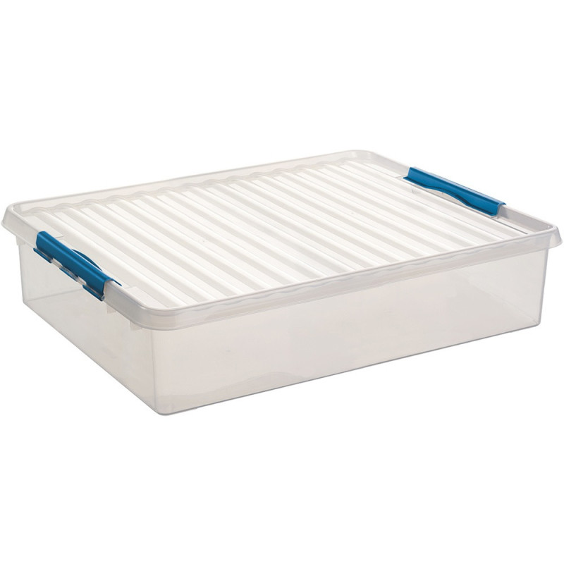 Box de rangement Q-line transparent et bleu 60 L SUNWARE