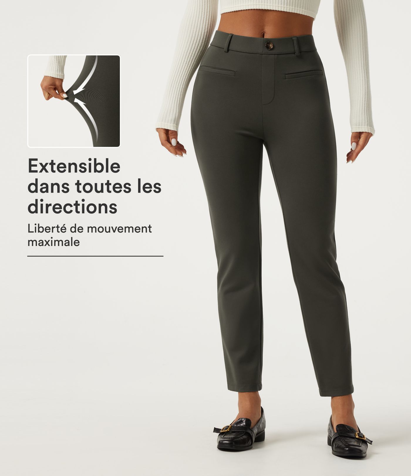 Pantalon de bureau fuselé Halara Flex™ taille mi-haute avec poches