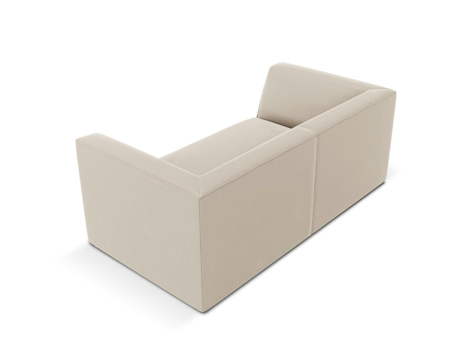 RUBY - Canapé 2 places en tissu velours beige