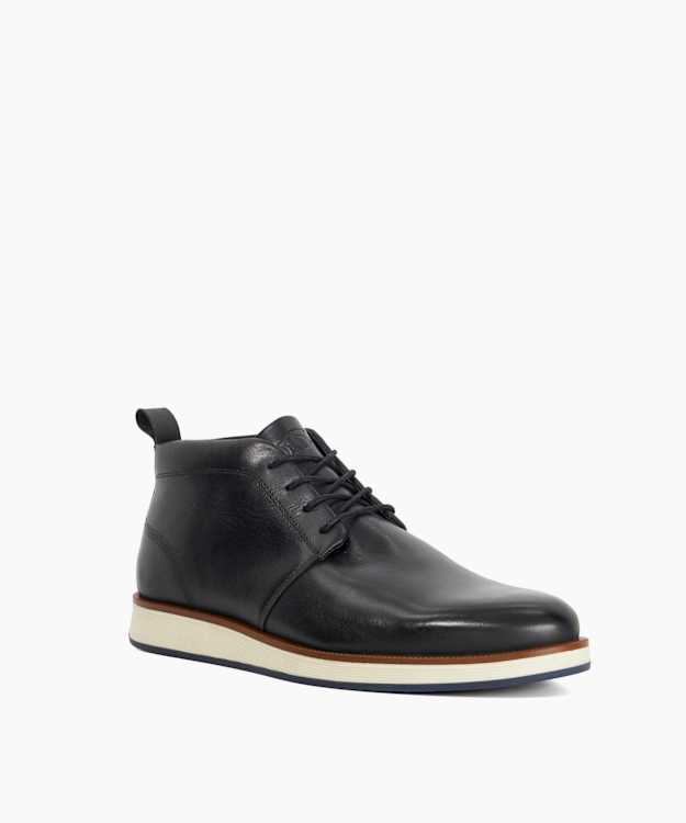Smoky Black - Casual Leather Lace-Ups