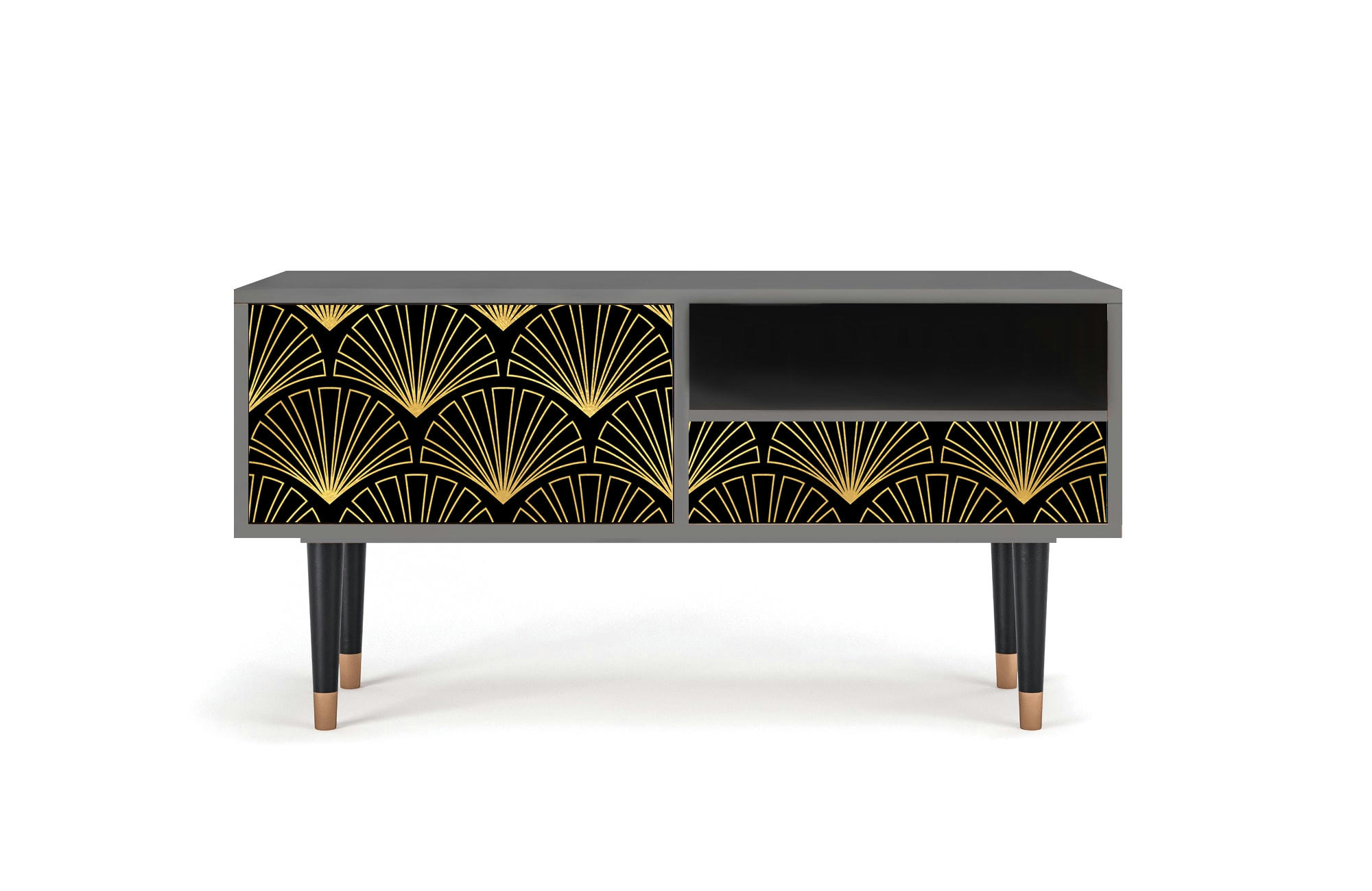 BIRD OF JUNO - Meuble TV  noir 1 tiroir et 1 porte L 115 cm