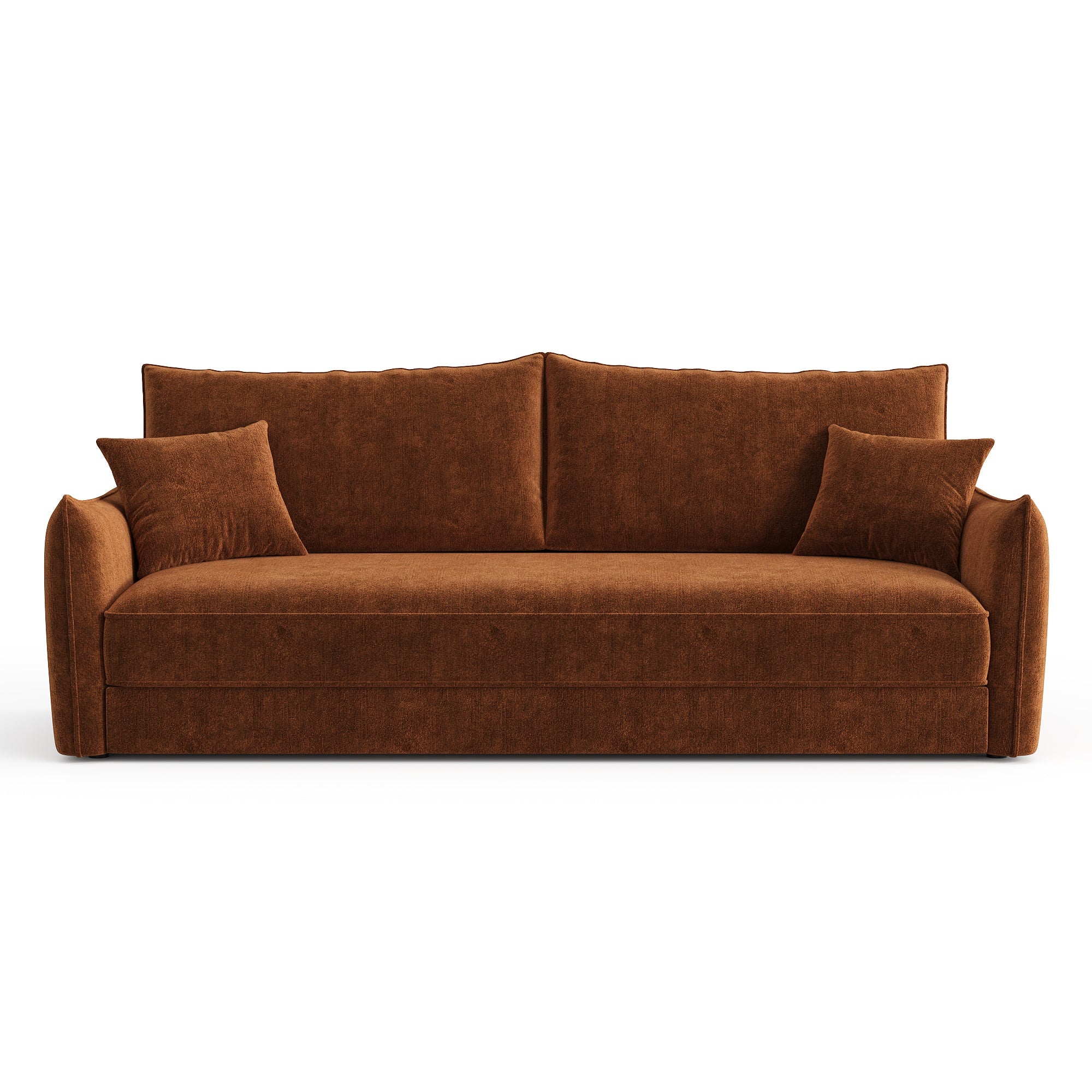 Rechte bank PLUME 3 personen Fluweel met structuur Terracotta