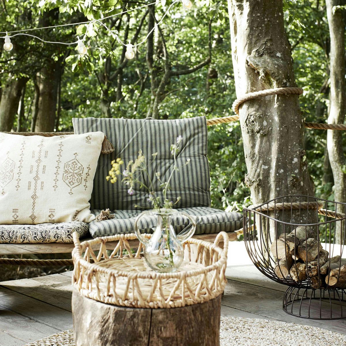 - Matelas imprimé en coton vert à rayures 60 x100 cm Madam Stotlz