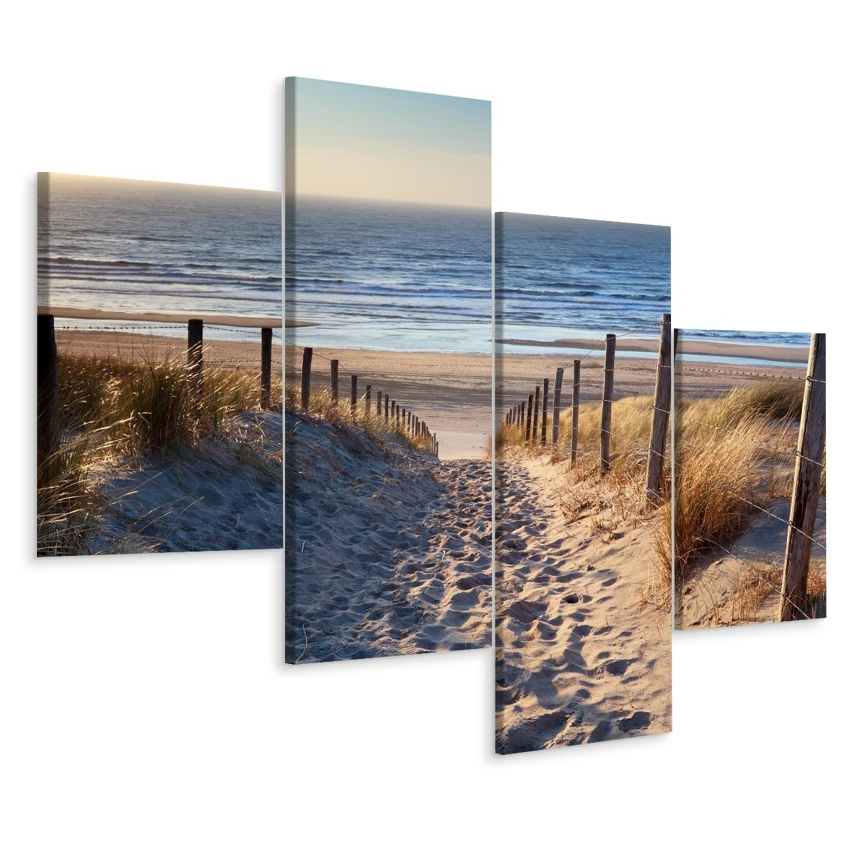 Obraz 4 Częściowy Plaża nad Morzem Północnym 3D 80x50cm