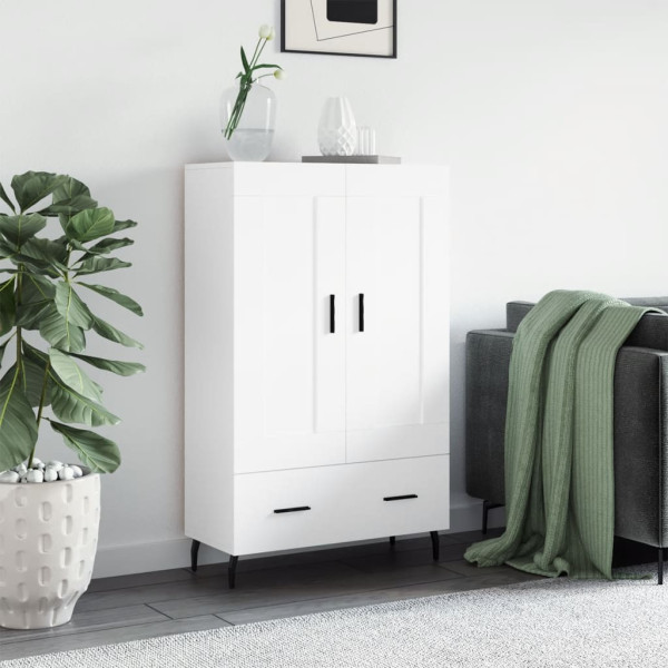 Szafka Biała 69.5x31x115 cm do Salonu Pokoju Sypialni