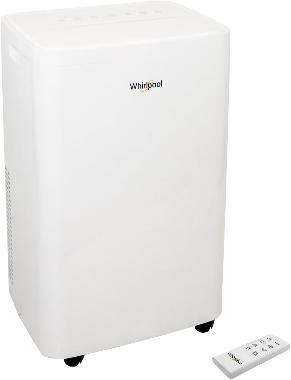 Whirlpool 14,000 BTU Portable Air Conditioner with Dehumidifier for Living Room, Apartment, or Bedroom, 115V, Portable AC for Large Rooms up to 700 Square Feet with Remote, 3 Speeds, and Timer, White