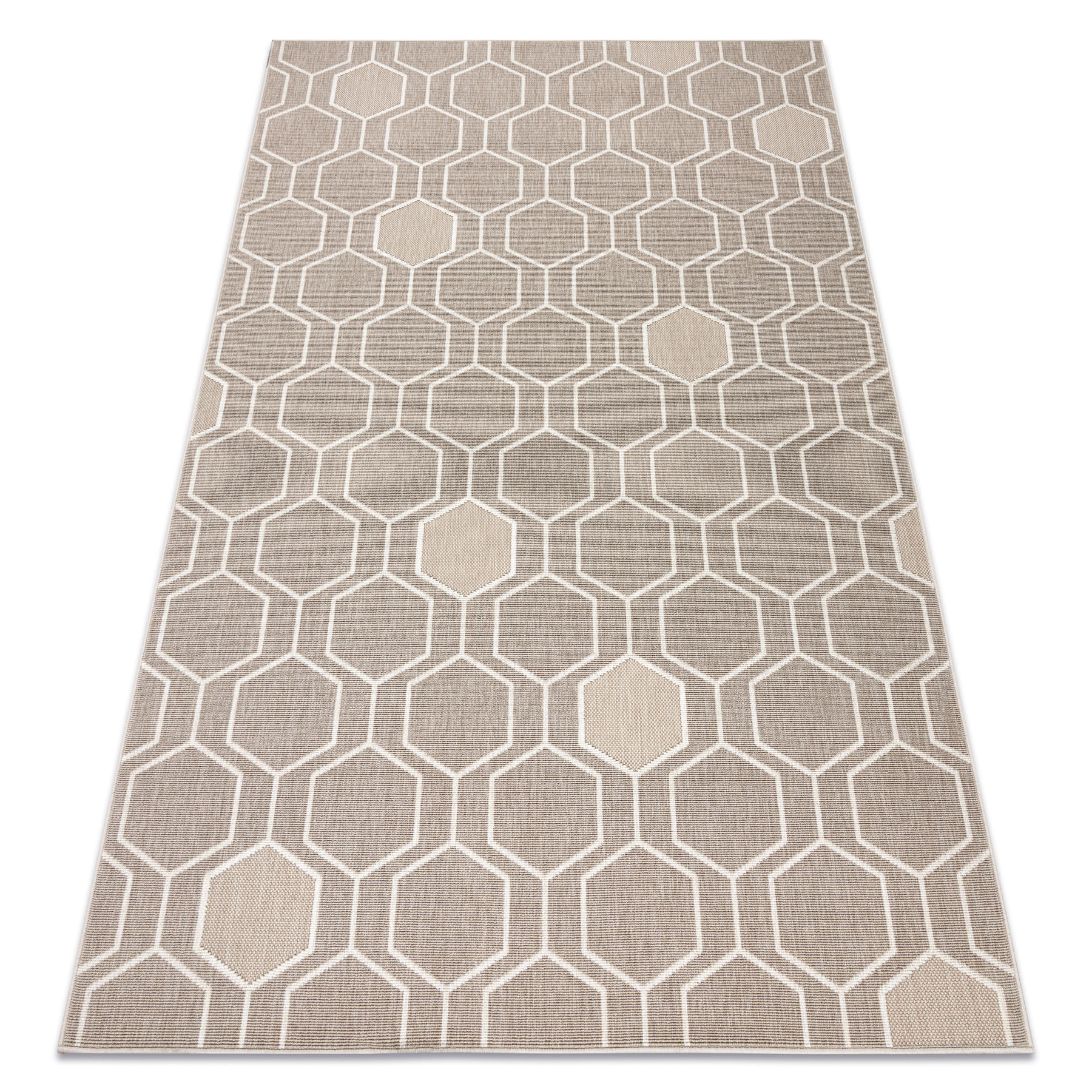 Dywan SPRING 20404558 Hexagon sznurkowy, pętelkowy - beż 120x170 cm