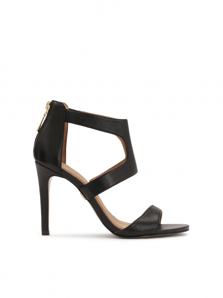 Sandals with a zipper on a built-in heel