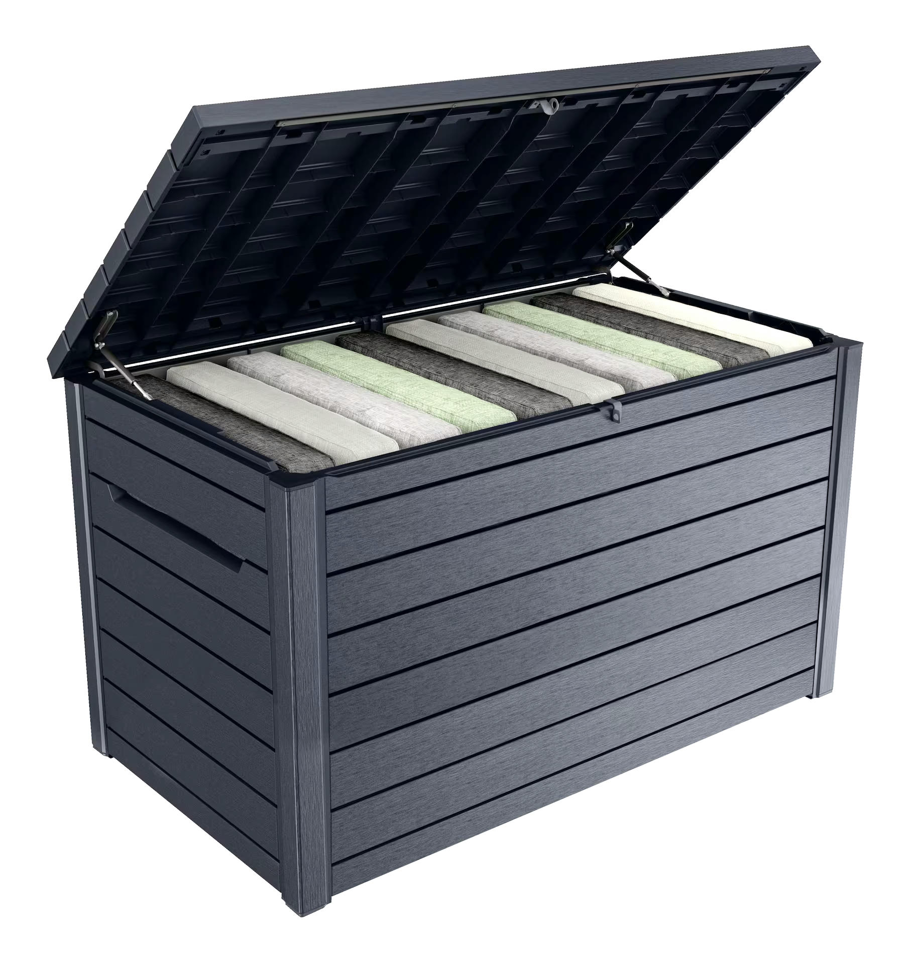 Keter Wood-Look Outdoor Storage Deck Box for All-Weather, Grey, 870-L