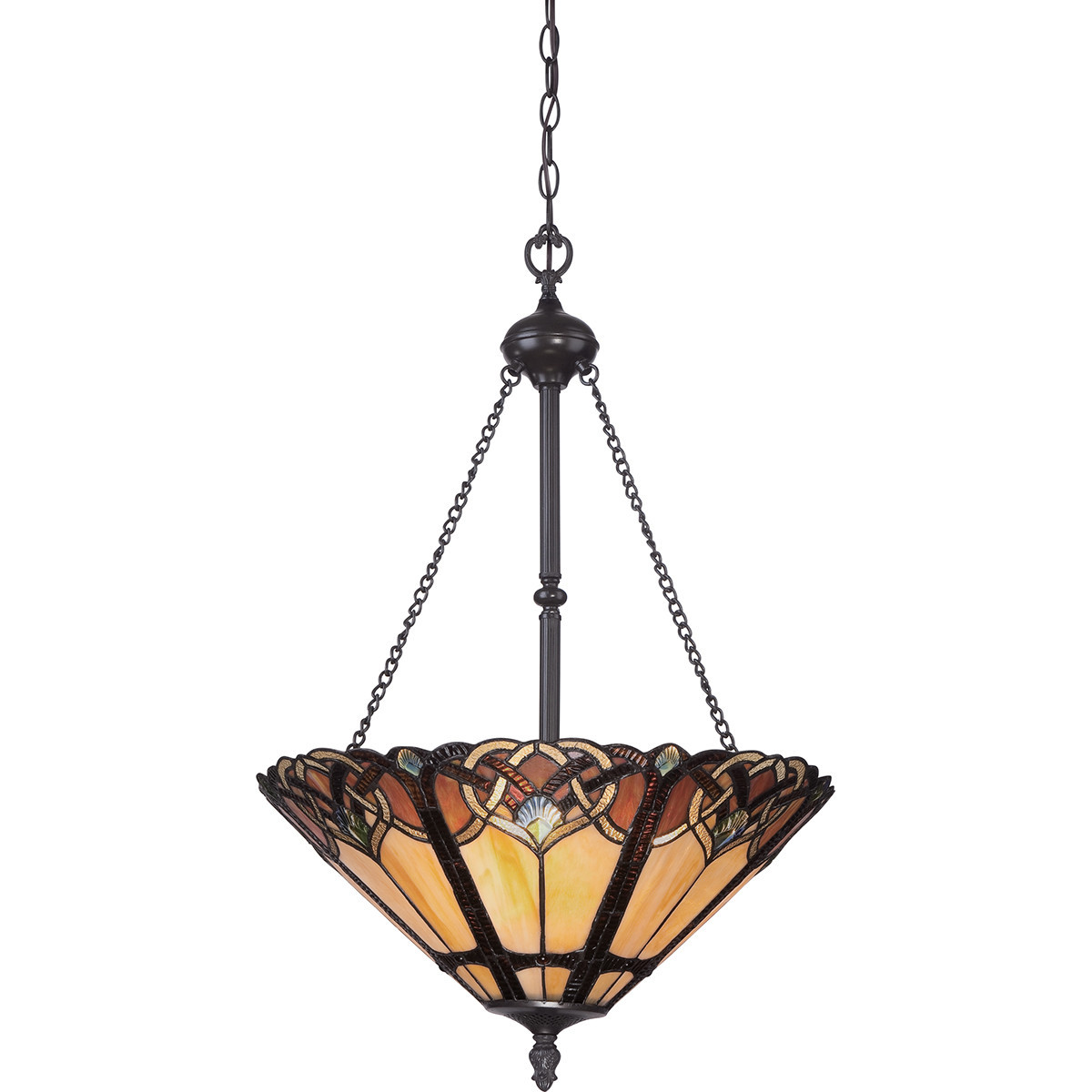 Lampa wisząca vintage brąz Cambridge 3xE27x60W Quoizel