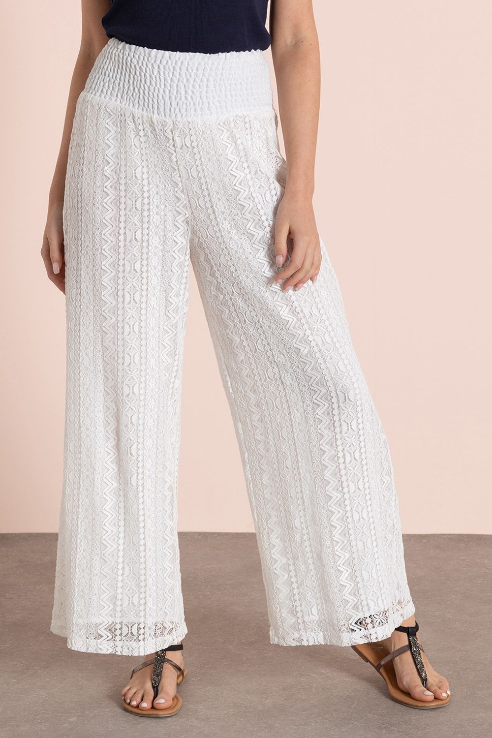 Klass. Wide Leg Lace Pull On Trousers