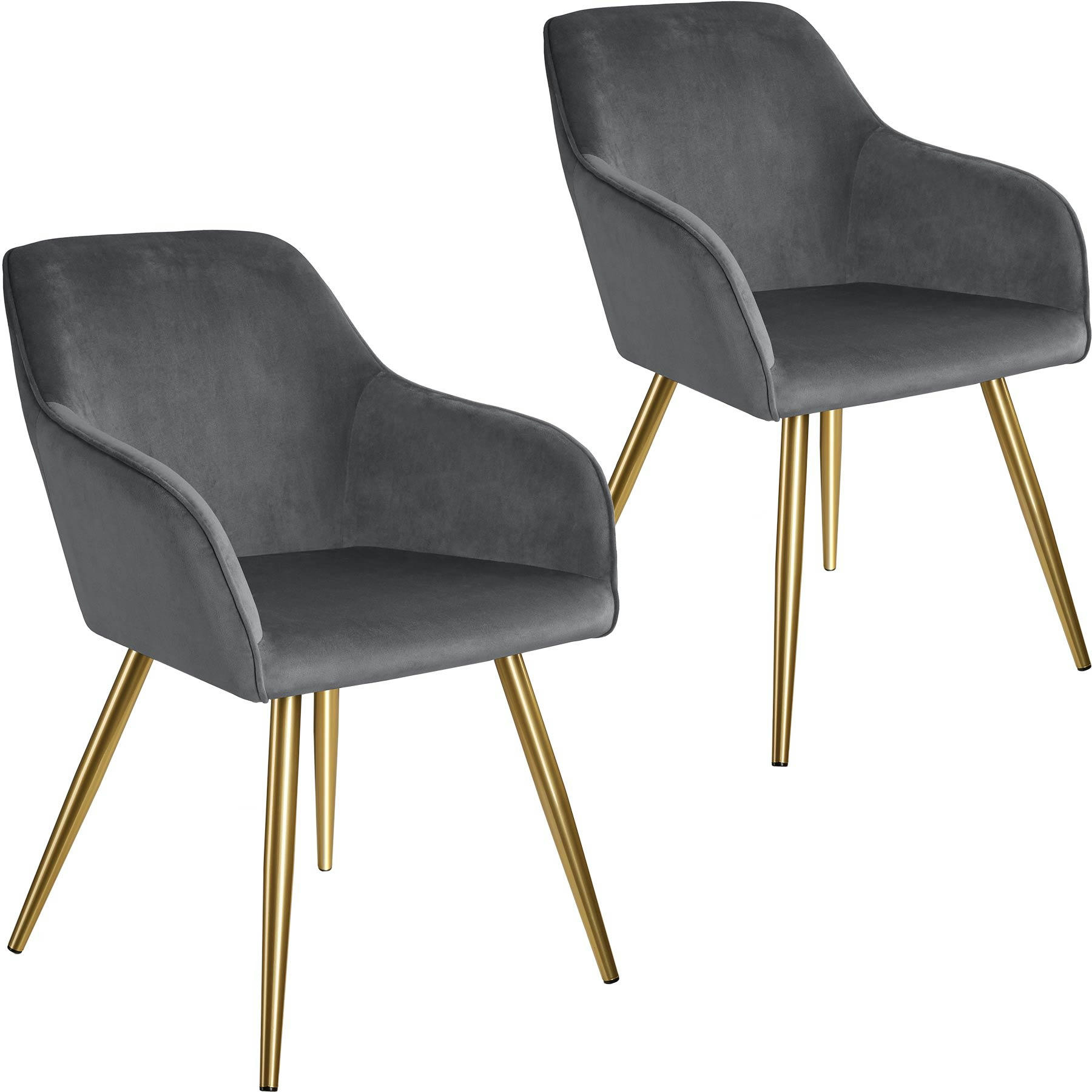 - Ensemble de 2 chaises en cuir synthétique Siège rembourré, aspect