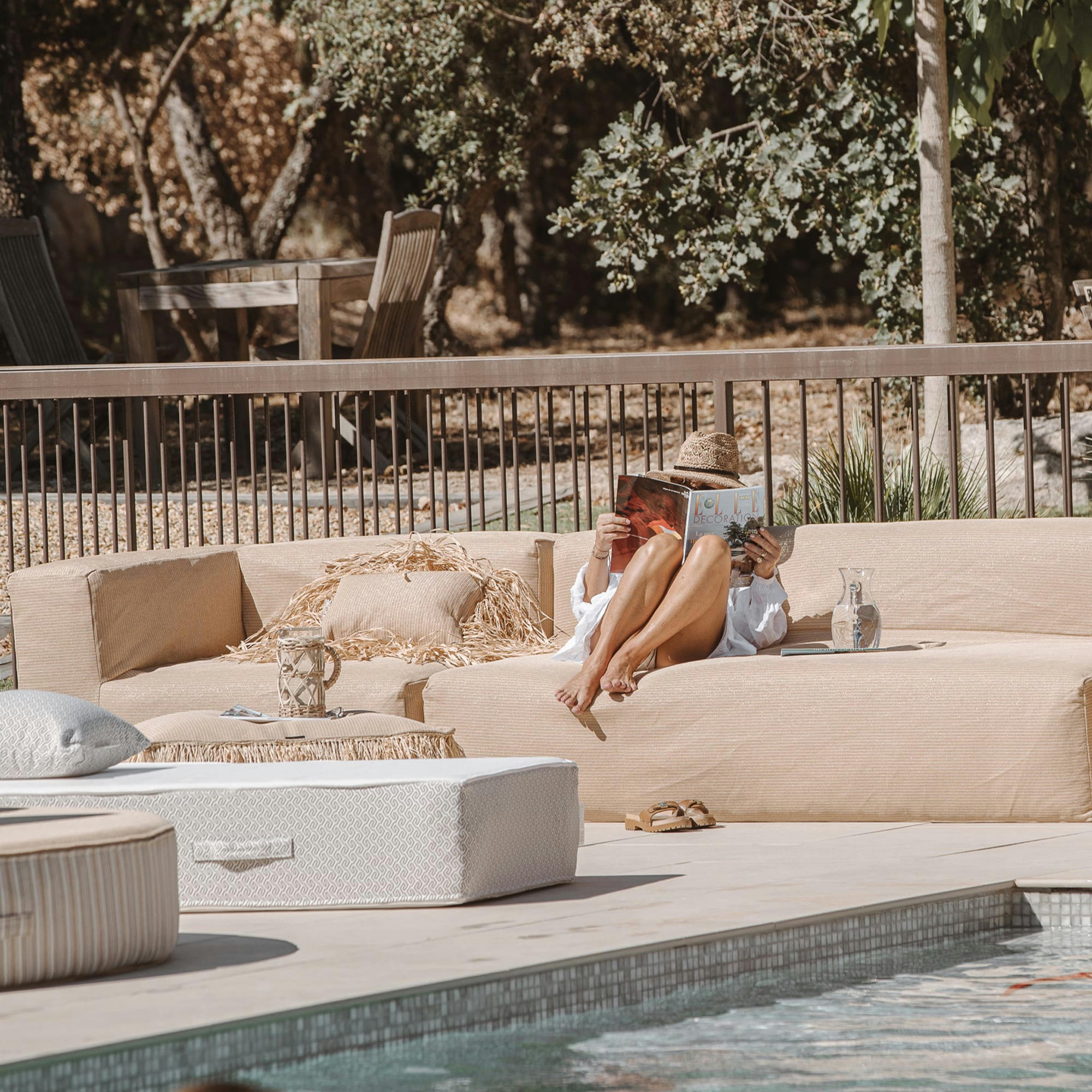 - Housse Raphia pour canapé - Taille 4/5 places - Extérieur