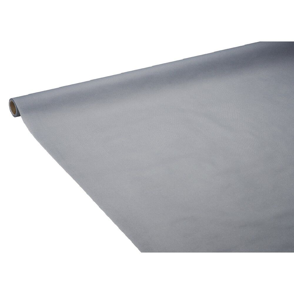 Nappe en papier voie sèche effet tissu gris clair 4 m