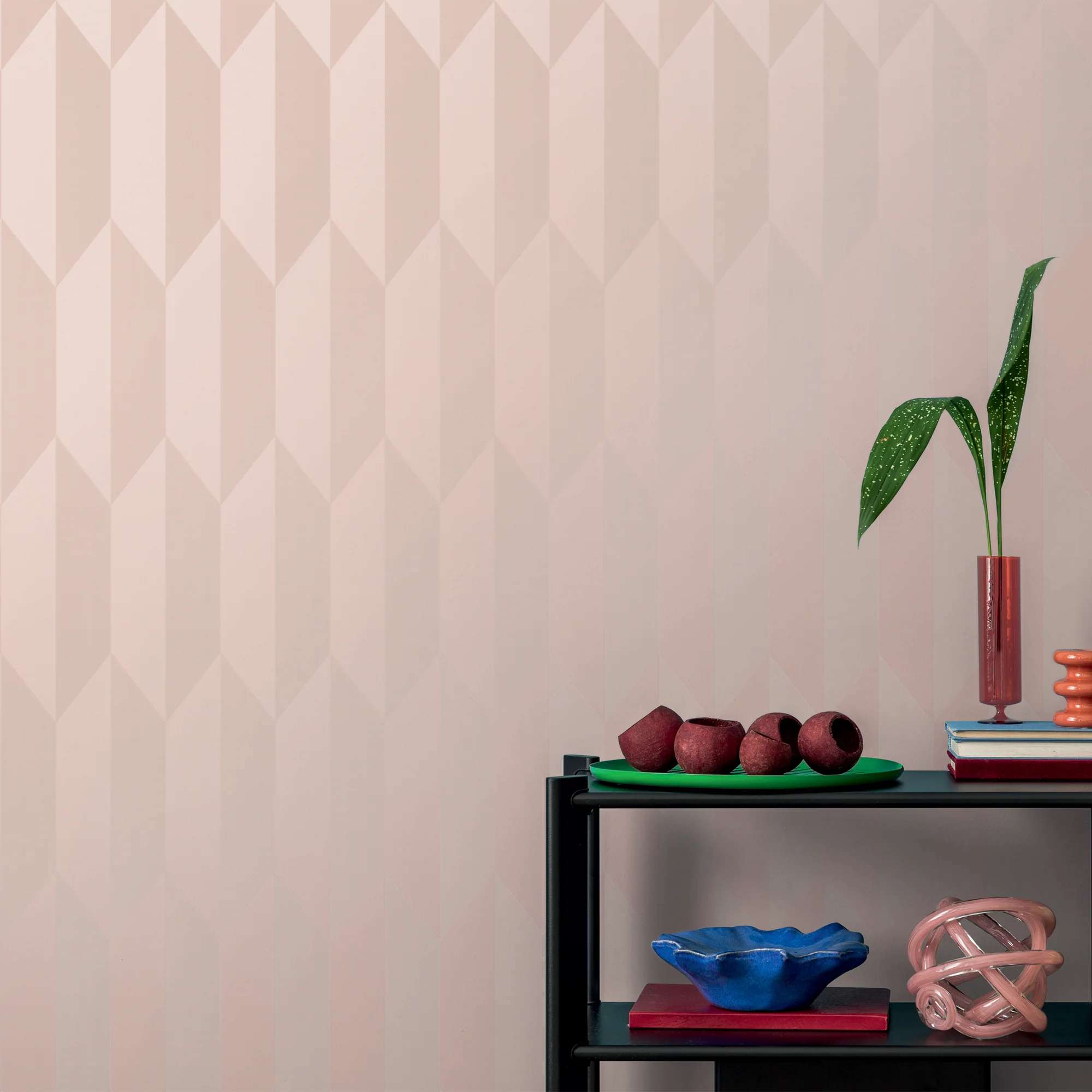CosmoLiving Papier peint intissé GRAPHIC GROOVE rose perle
