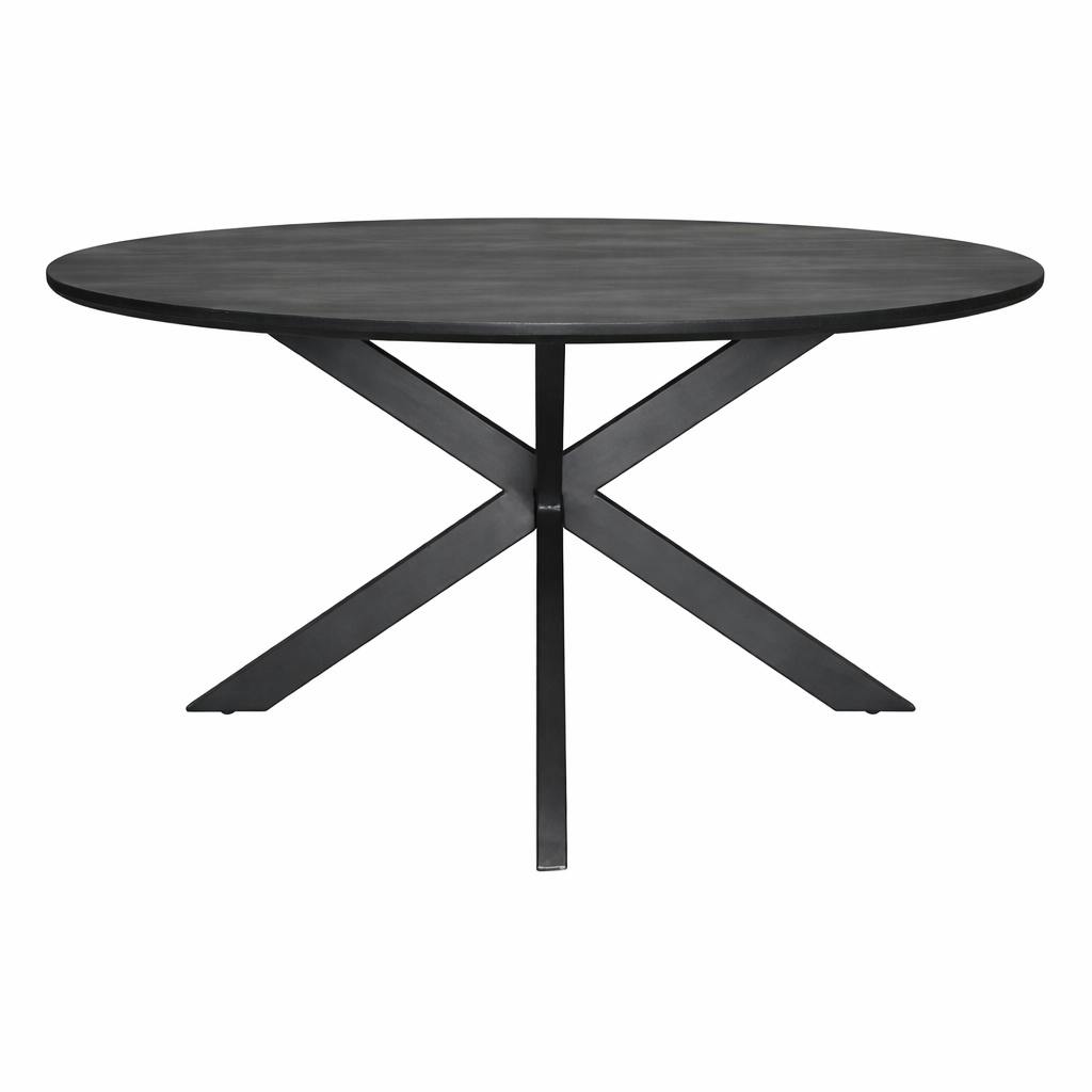 Table ronde noire en bois de manguier Ø130 cm ALVERA