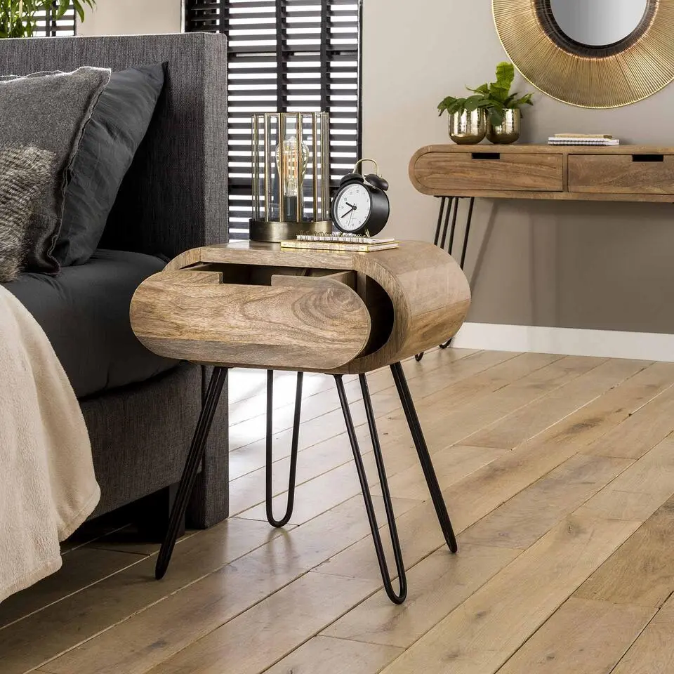 Nachtkastje Barros 1 lade - mango/zand