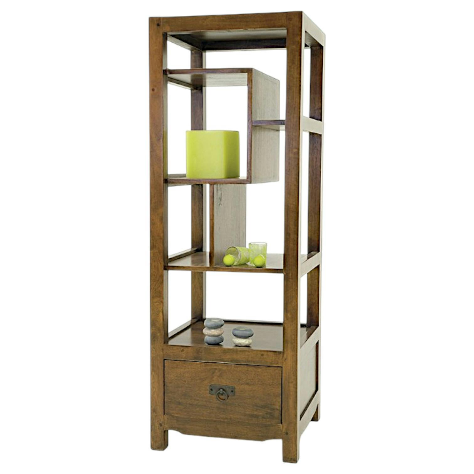 Etagère colonne destructurée hévéa 128cm MAORI
