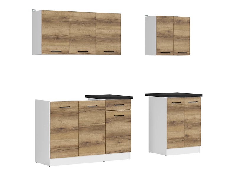 Komplet kuchenny Junona Line A 180 cm dąb delano jasny z blatem