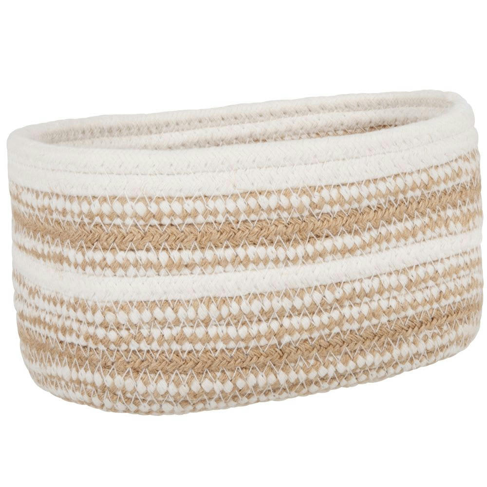- Corbeille en coton beige et marron