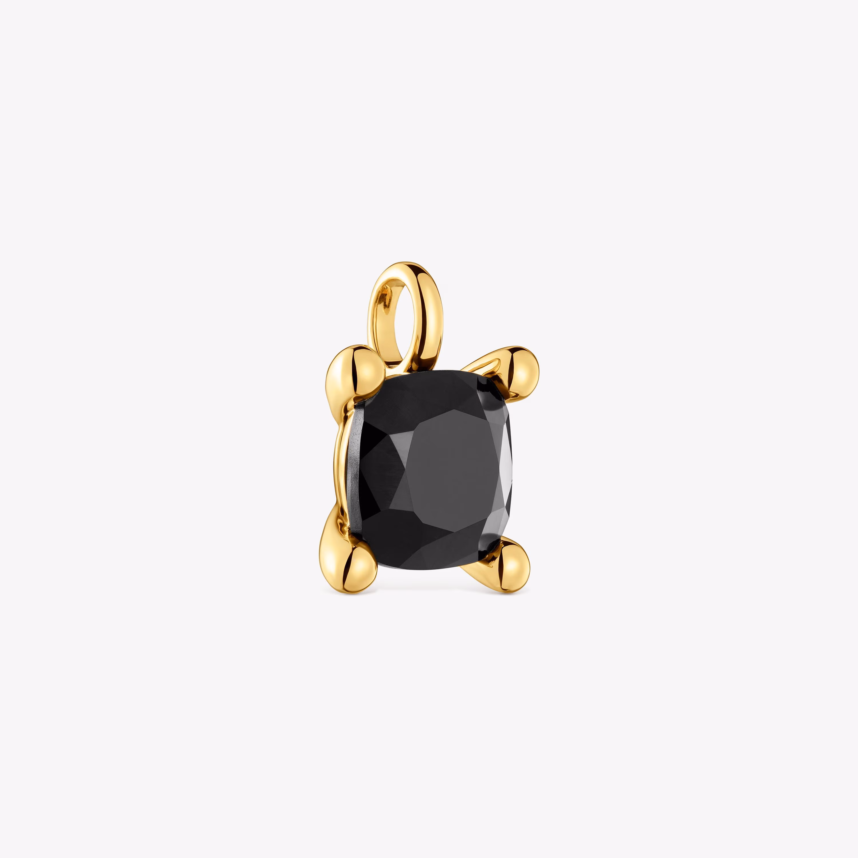 Colgante pequeño con baño de oro 18 kt sobre plata y ónix Color Black