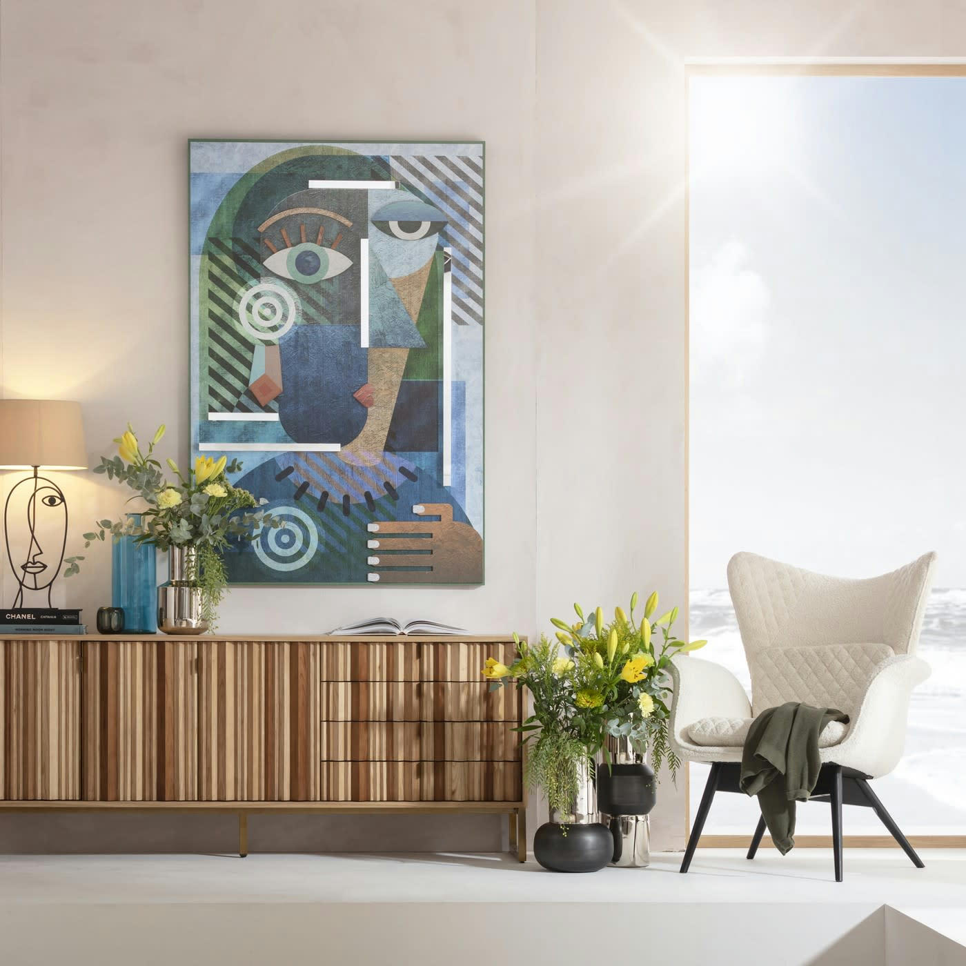 TUDOR - Fauteuil Tudor Boucle crème Kare Design