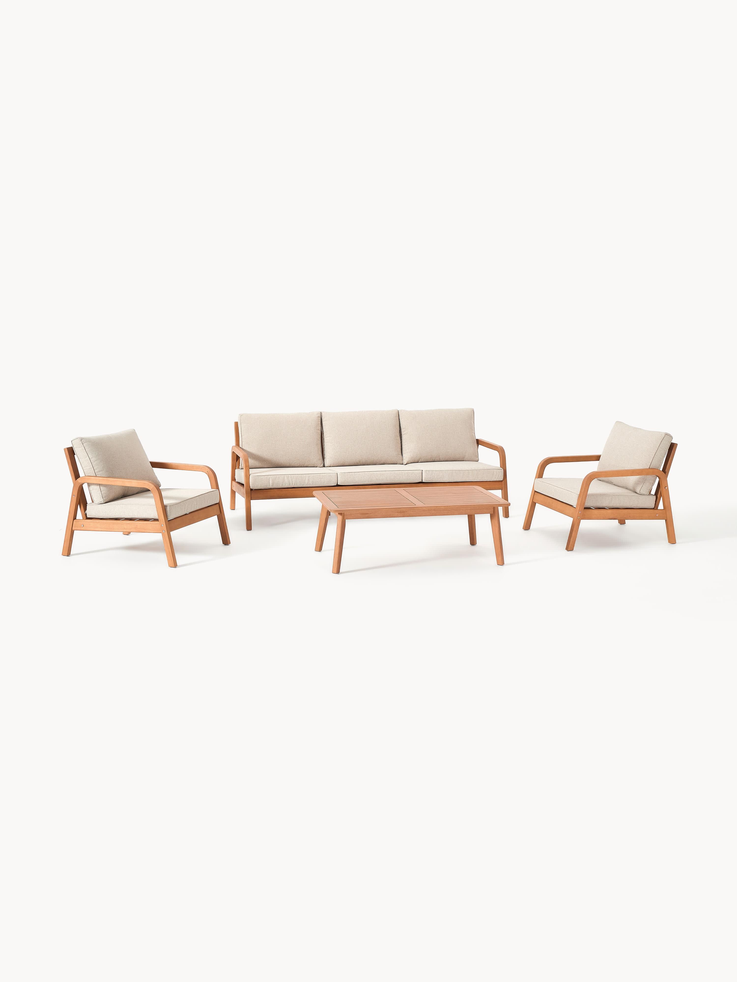 Garten-Lounge-Set Bergen aus Eukalyptusholz, 4er-Set
