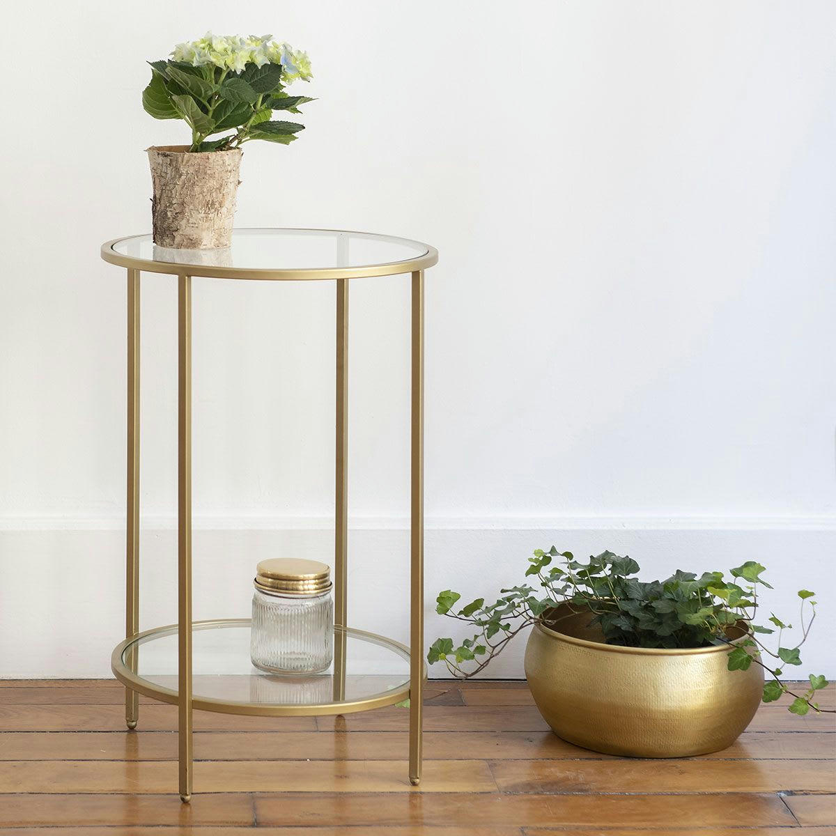 MIRA - Table ronde en métal et verre