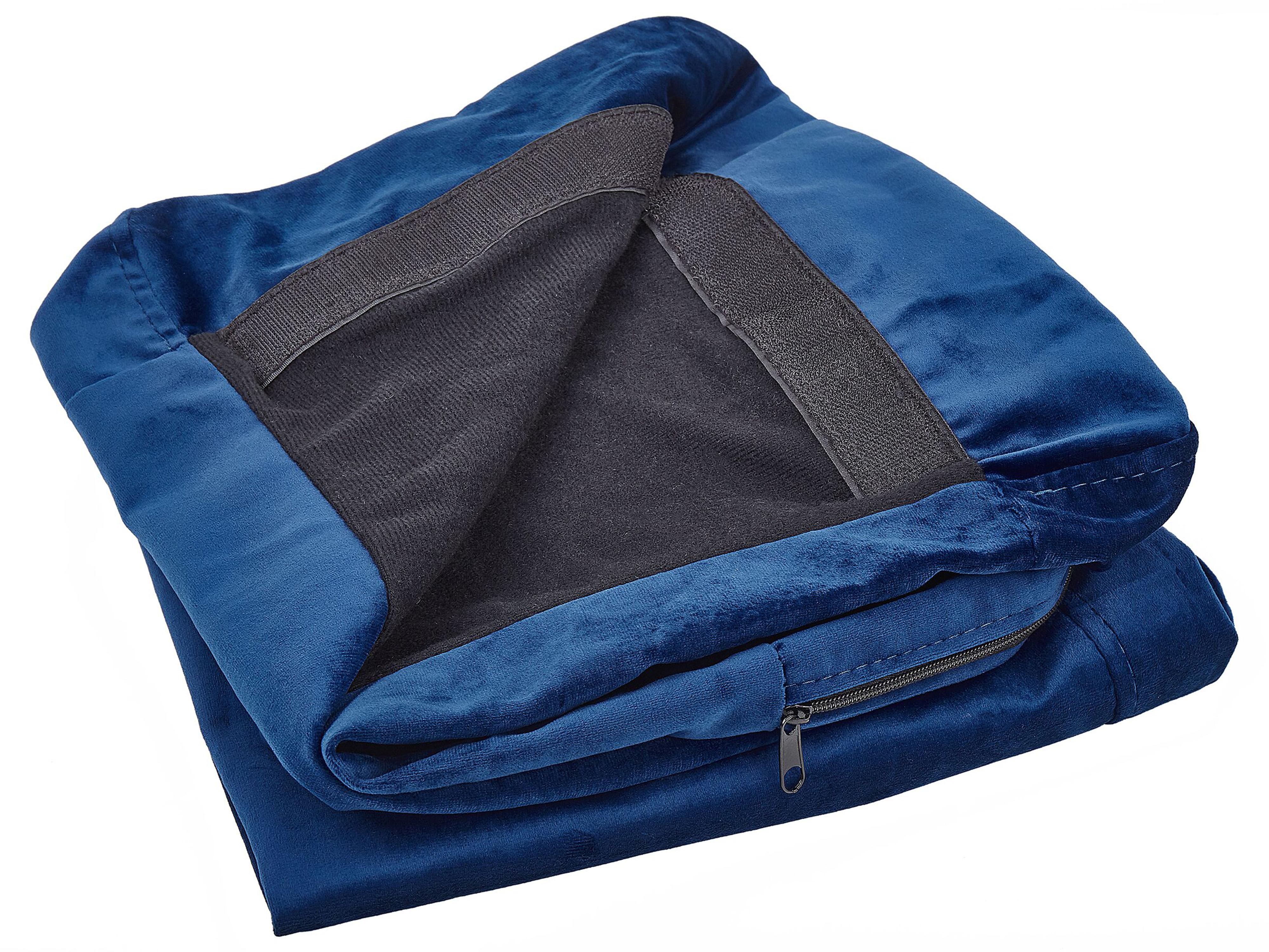 2 Seater Sofa Cover BERNES Velvet Navy Blue