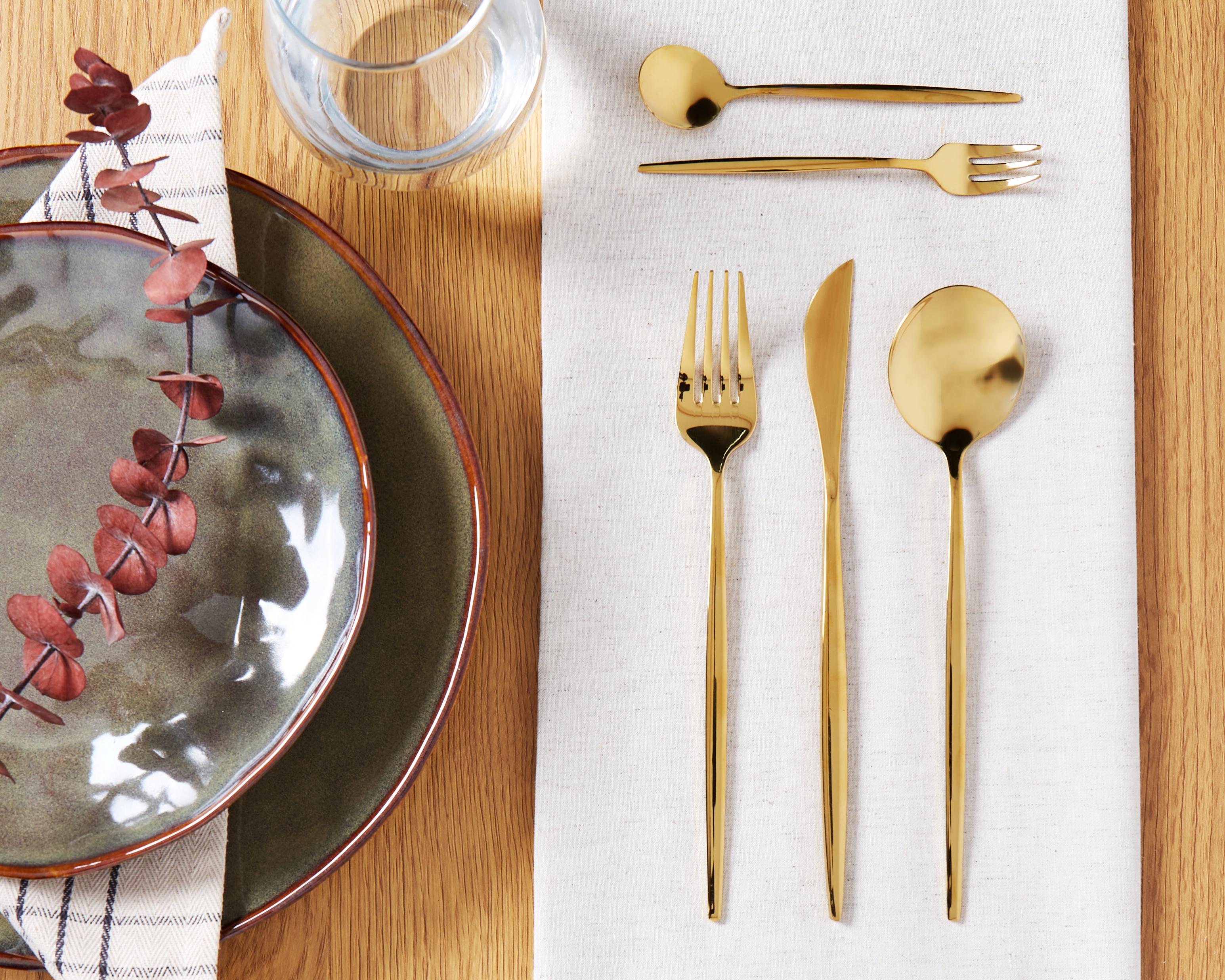 30 Piece Cutlery Set RIGATONI Gold