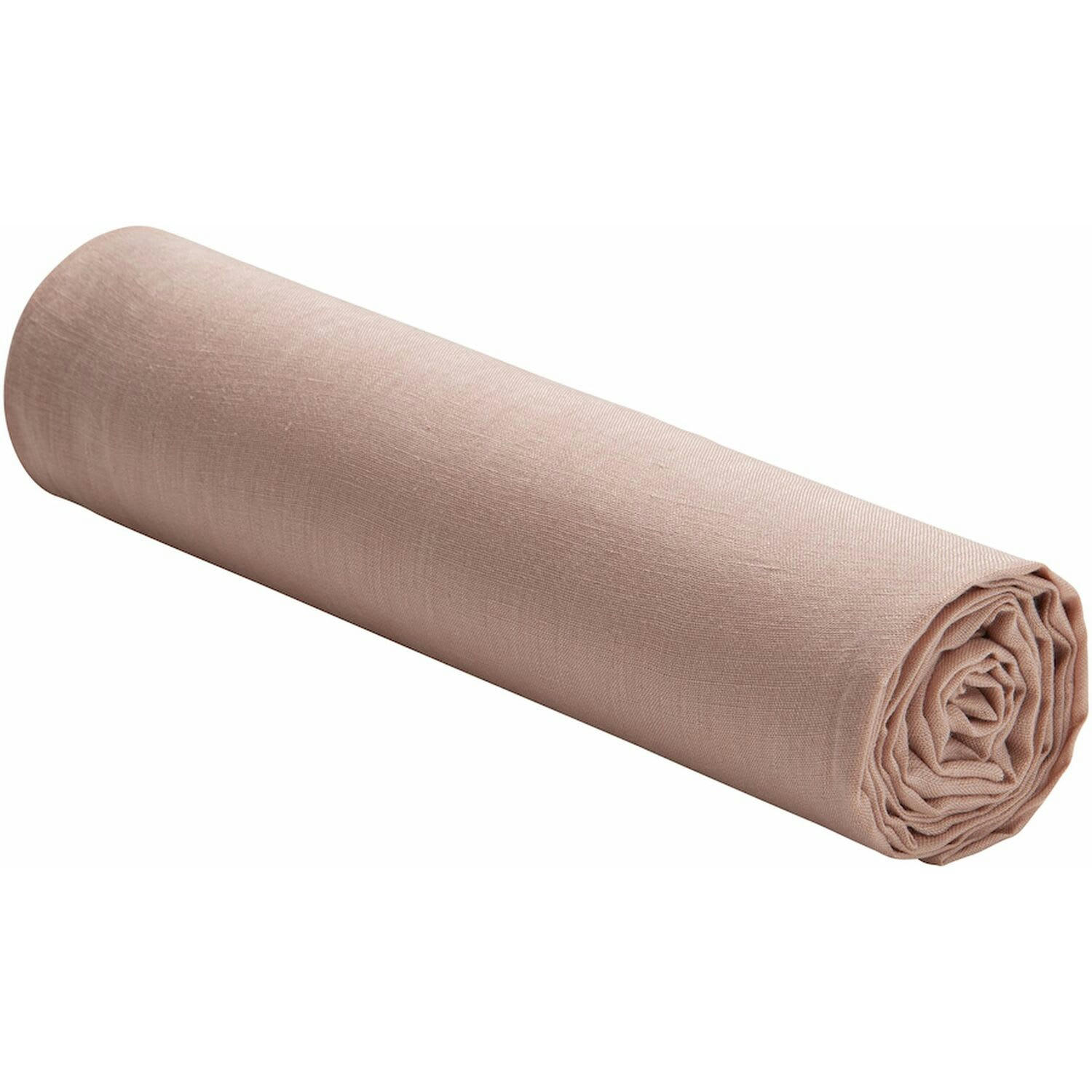 ROSE - Drap Housse lin lave rose 140x190 cm