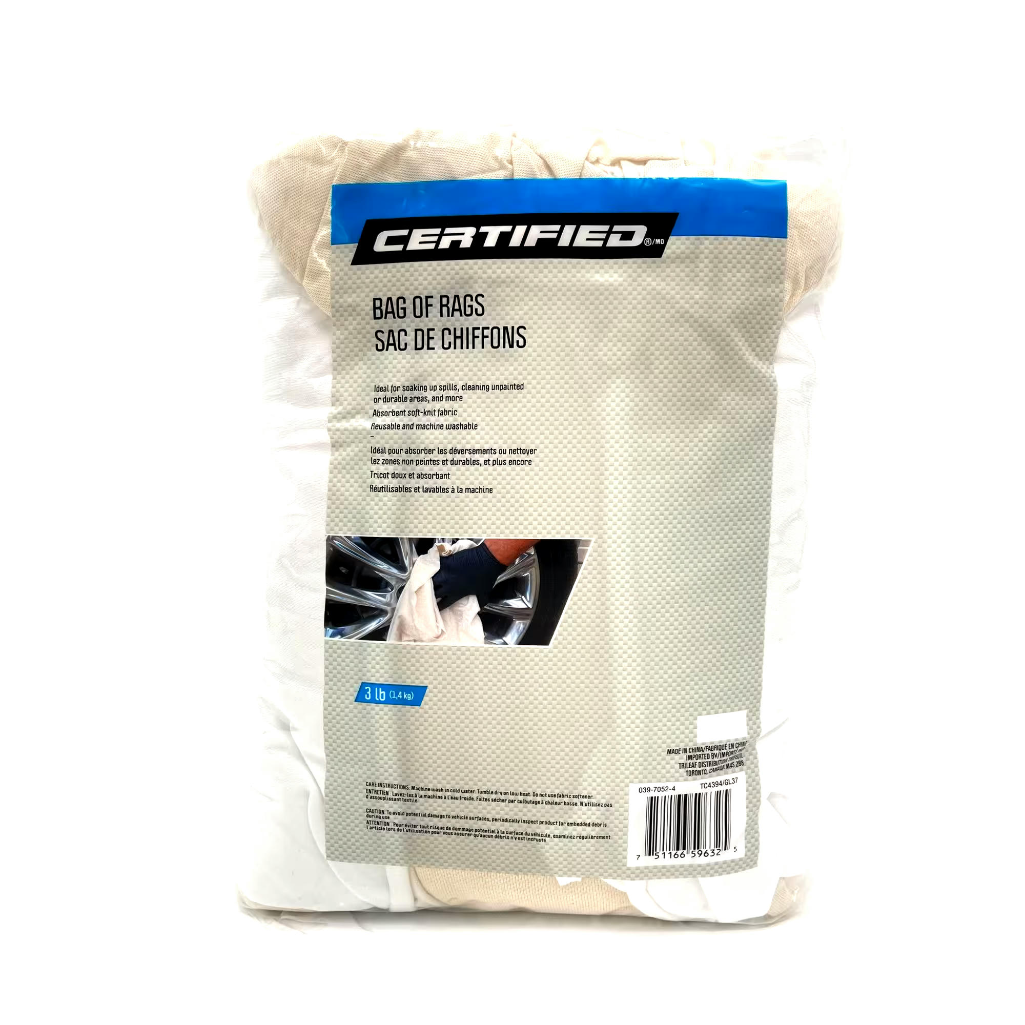 Certified Bag of Rags, White, 3-lb