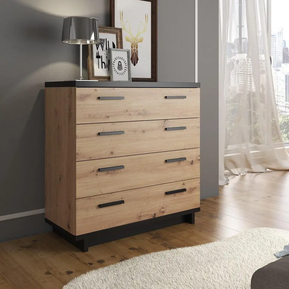 Meubella - Ladekast Incala - Eiken - 90 cm