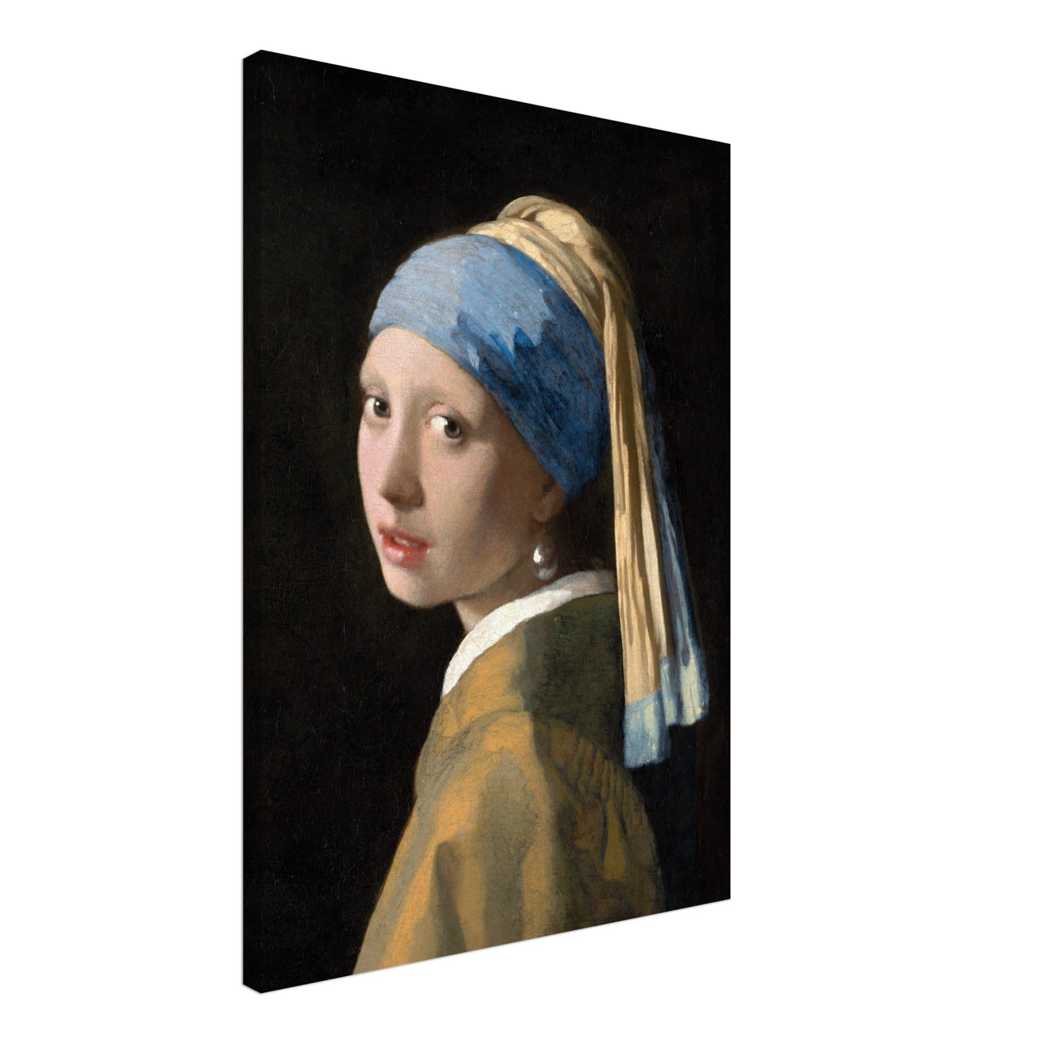 Artfulprints Canvas Johannes Vermeer – Meisje met de parel canvas - 50x70 cm - Blauw