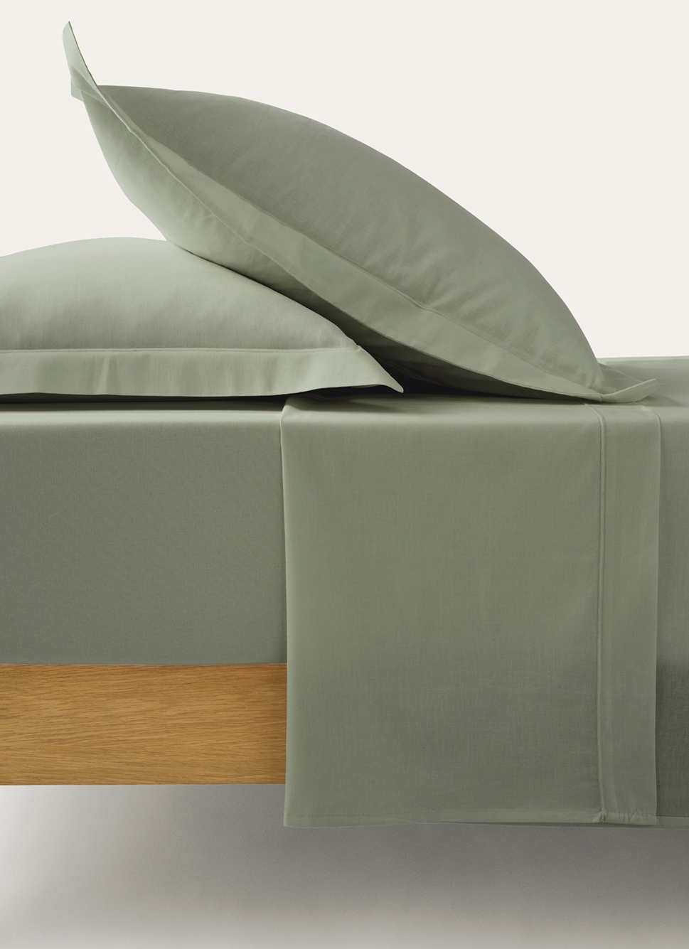 DRAP PLAT UNI EN COTON VERT TENDRE