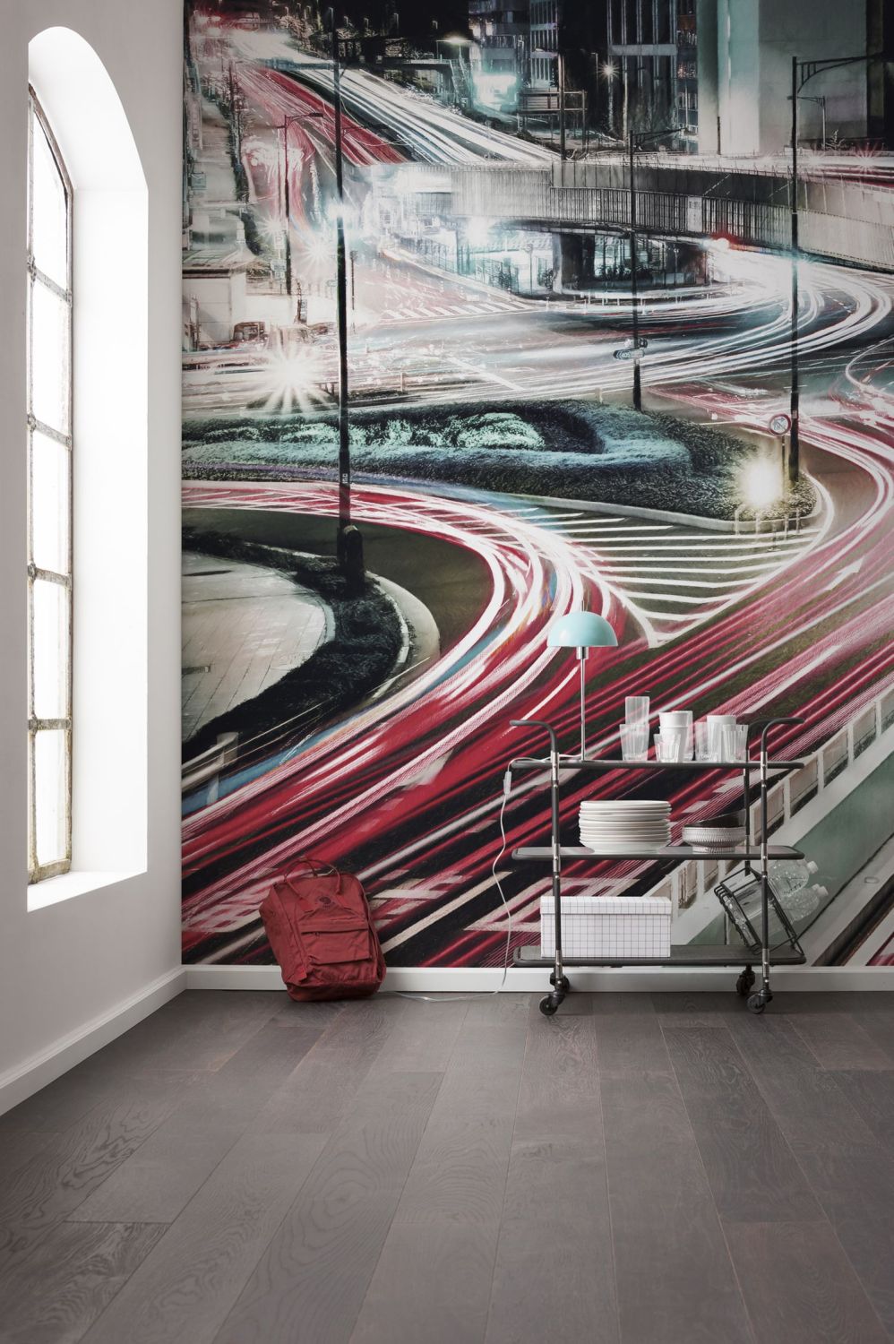 Sanders & Sanders fotobehang stadsgezicht rood en grijs - 400 x 250 cm - 611918