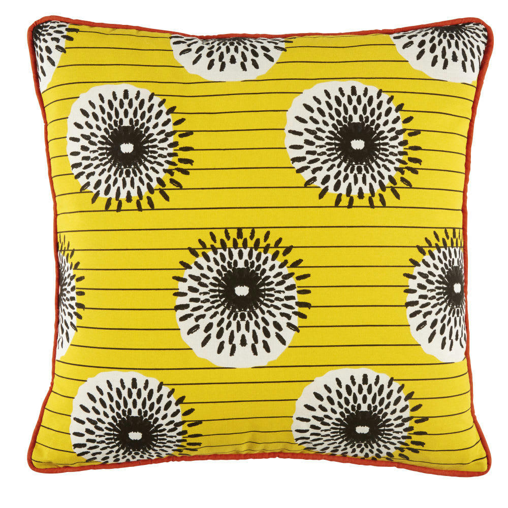 MAKONO - Coussin en coton imprimé fleurs multicolores 45x45