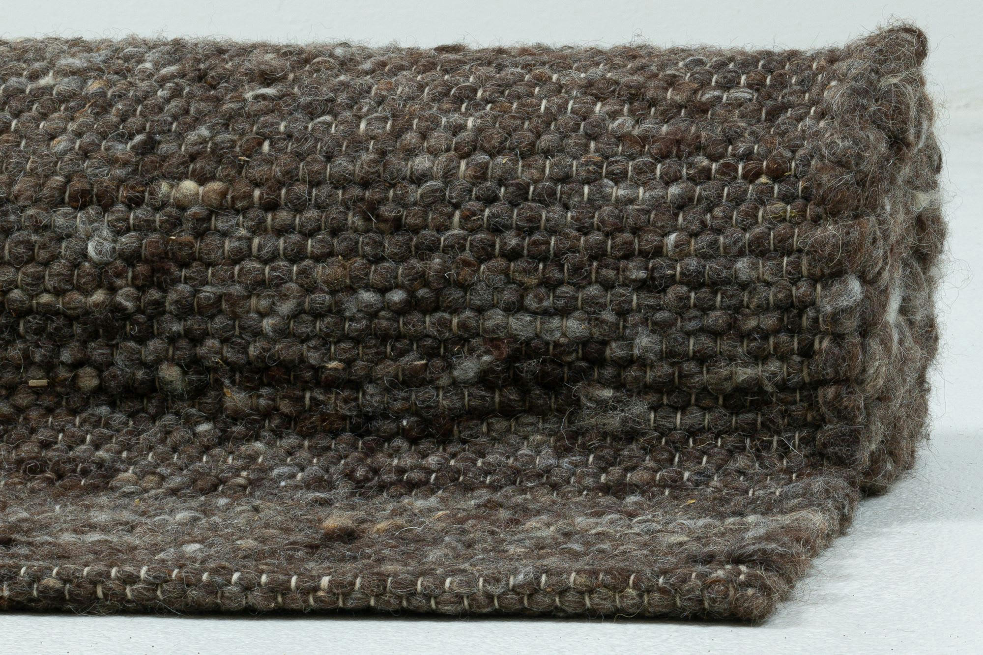 ALM-GLÜCK - Tapis tissé à la main en laine naturelle tabac 90x160