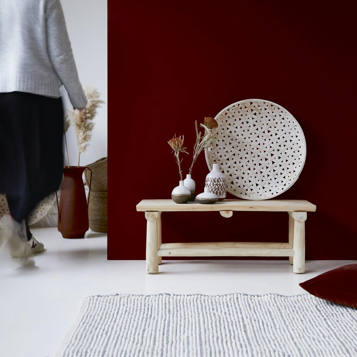 KILIM - Banc déco en teck massif