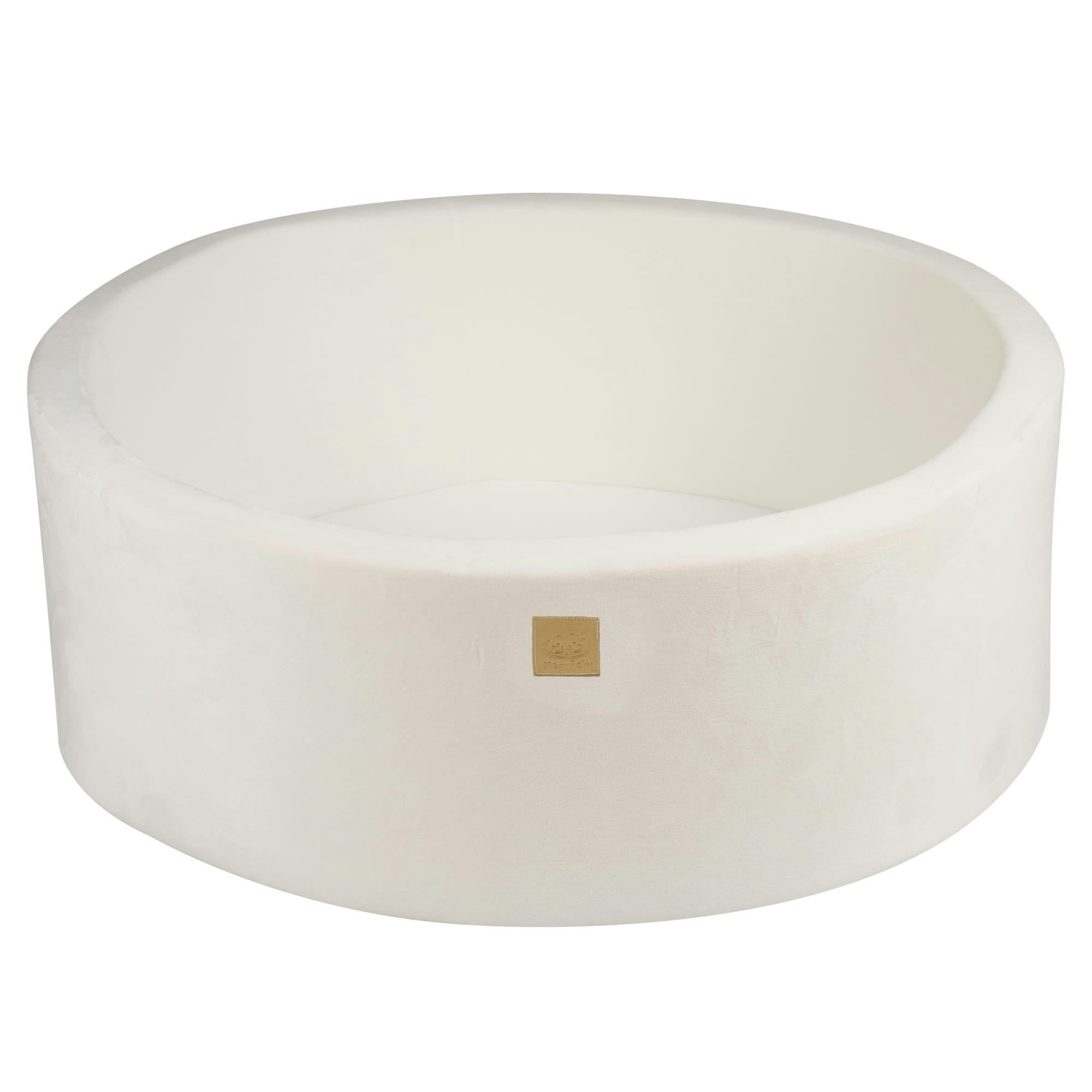 - Piscine Sèche Ronde 90x30cm sans Balles, Supersoft Velours, Blanc