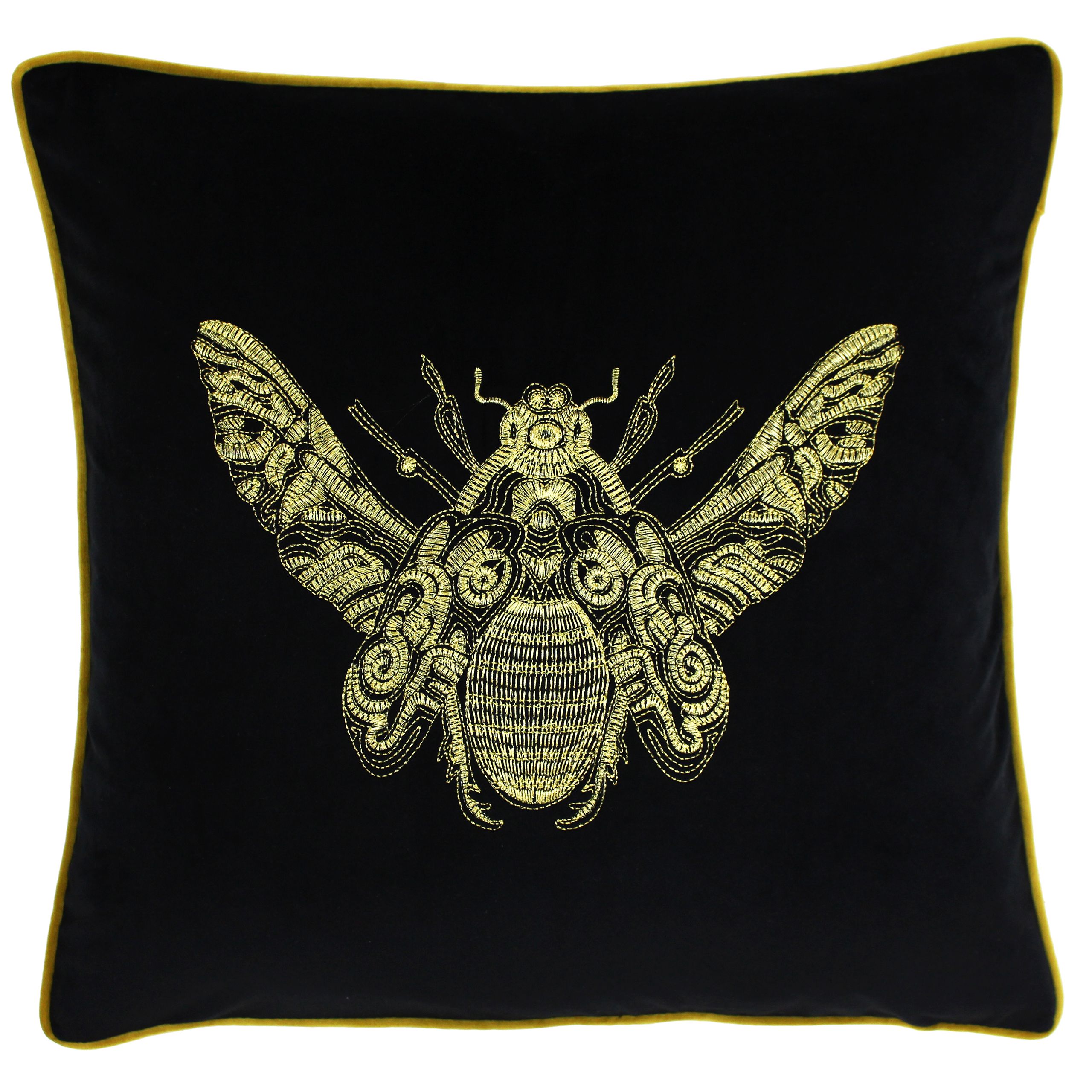 Paoletti Cerana Embroidered Bee Velvet Cushion
