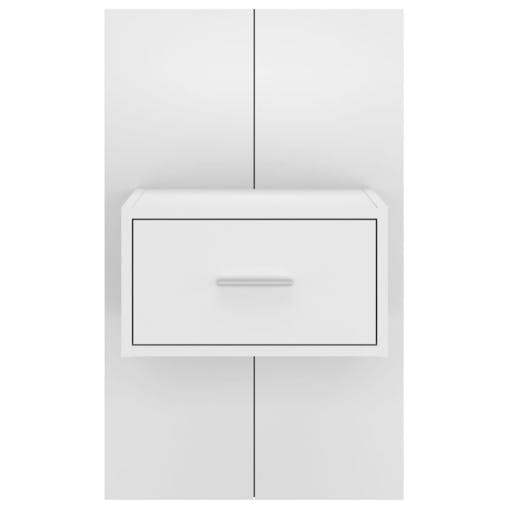 NNEVL Wall-mounted Bedside Cabinets 2 pcs High Gloss White