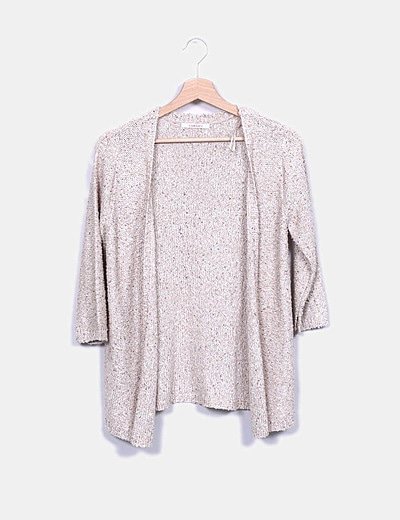 Camaïeu Beige cardigan with pailettes