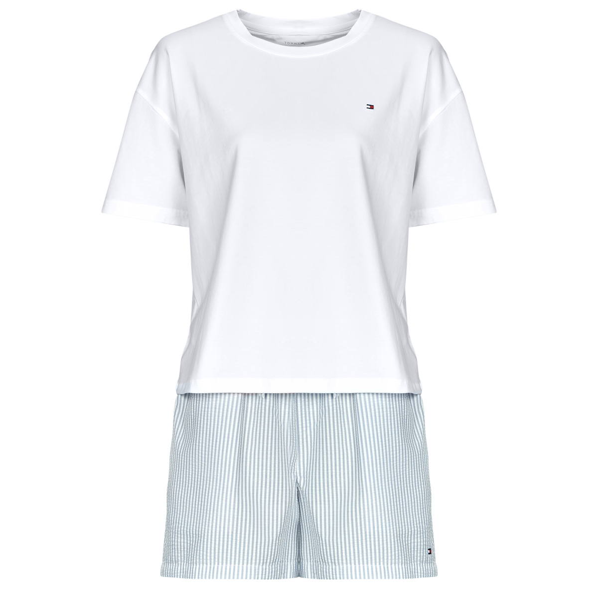 Tommy Hilfiger - JERSEY TEE SEERSUCKER SHORT SET - White