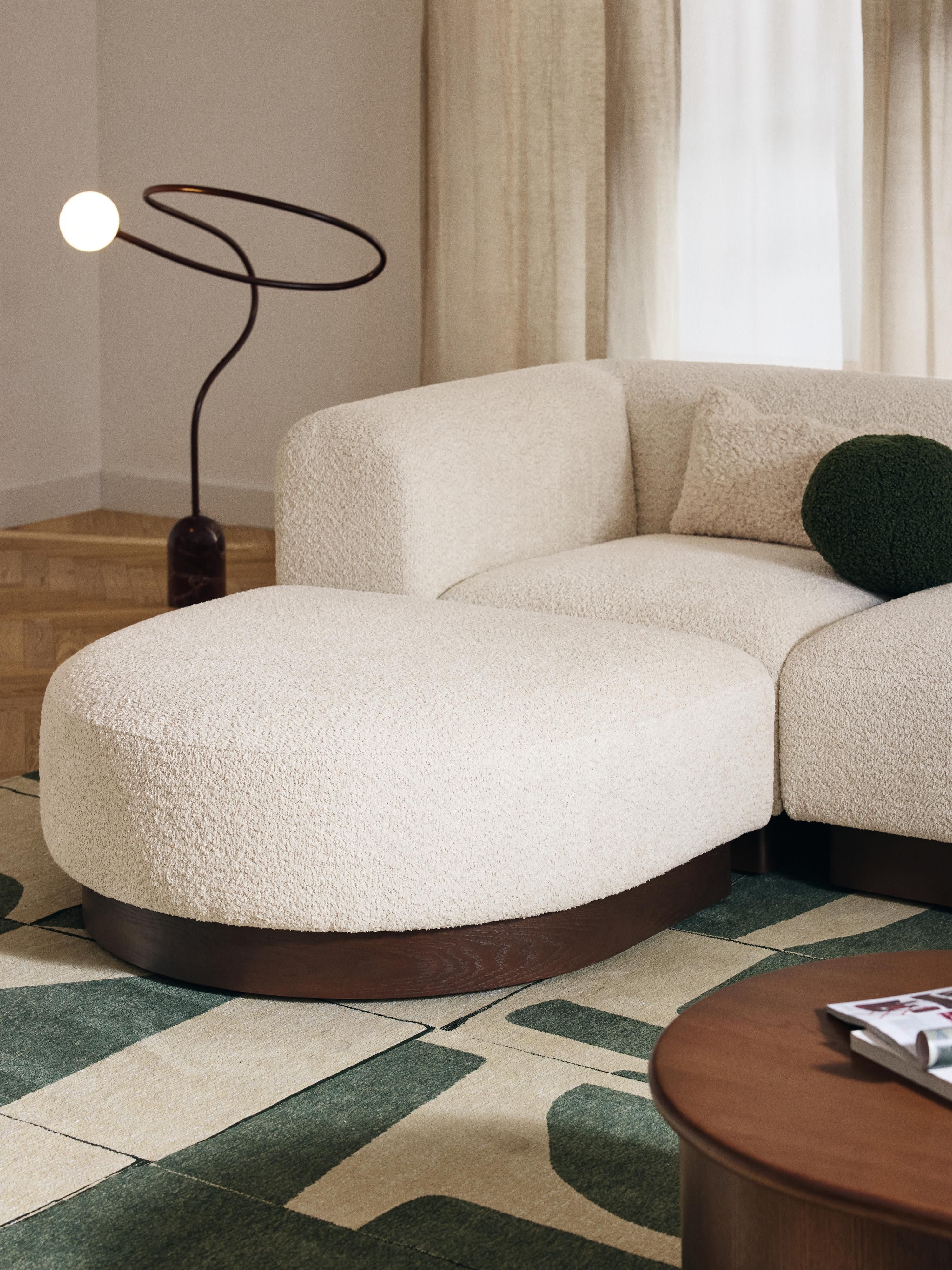 Sofa-Hocker Natalie aus Teddy-Bouclé
